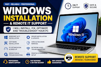 help in windows and software installation, troubleshooting