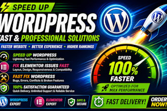 speed up wordpress website, wordpress fast fix wordpress elementor issues fast