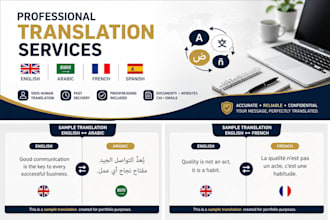 translate english arabic french and spanish manually