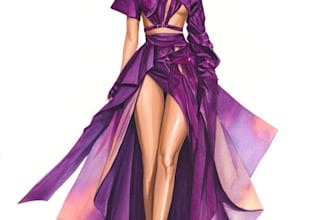 create custom fashion illustrations, clothing sketches