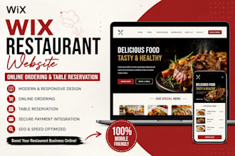 design wix resturant website with online ordering and table reservations
