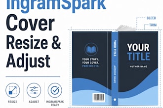 resize, adjust, fix and redesign your ingramspark book cover layout
