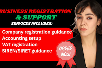assist with french business registration and accounting setup