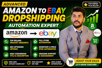 manage amazon to ebay dropshipping, product research, listing and automation