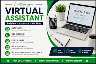 be your virtual assistant for data entry, web research, and copy paste