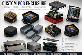 design electronic enclosure pcb case and  product housing for 3d printing cad