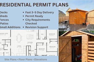design fast permit drawings for your deck, shed, fence or small addition