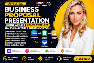 design business proposal presentation client winning canva template realtor mark
