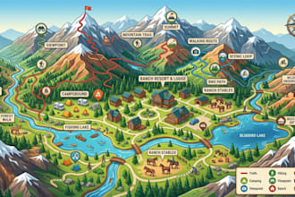 design trail hiking campground resort ranch hotel mountain walking routes maps