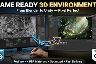design a game ready 3d environment for unity