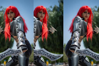 create custom cosplay costumes, props, and character designs