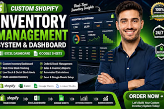 build custom shopify inventory management system excel dashboard google sheets