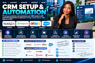 setup your CRM with hubspot, gohighlevel, zoho, salesforce