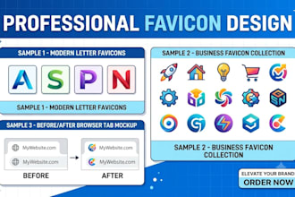 design a modern, unique and professional favicon for your website