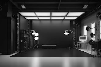 design stunning 3d studio, podcast, gaming room and isometric designs