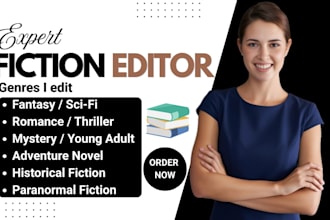 proofread and edit your fantasy, sci fi, romance, thriller, or mystery novel