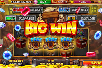 design stunning slots game UI graphics and animation, icon