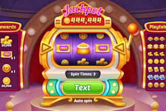 design stunning slots game UI graphics and animation, icon