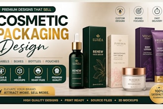 design cosmetic packaging, product packaging and label design