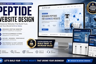 build peptide website research peptide biotech website peptide ecommerce store
