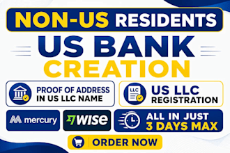 do USA bank creation and USA physical addres, proof of address, USA bank, US llc
