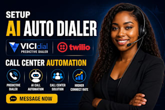 setup ai auto dialer, vicidial predictive dialer, twilio call center automation