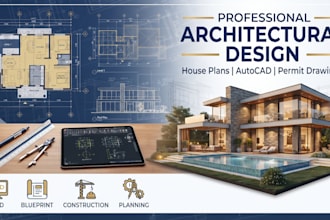 design architectural floor plans, elevations, sections and city permit drawings