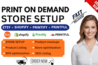 setup etsy shopify print on demand store shopify printful printify pod store seo