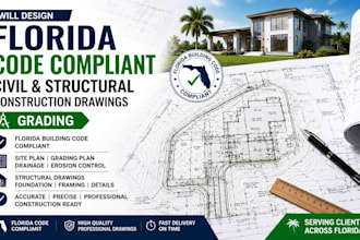 design florida code compliant civil and structural construction drawings grading