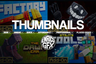 design a professional minecraft addon thumbnail or panorama