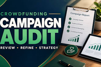 audit, review and optimize your crowdfunding campaign and fundraising strategy