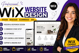 design wix website, wix website redesign, wix ecommerce store and wix seo