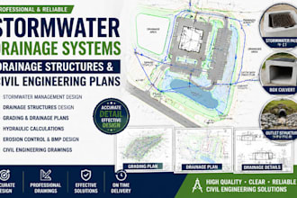 design stormwater drainage systems, drainage structures civil engineering plans