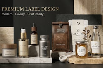 design  product label, pet product label, supplement product label and 3d mockup