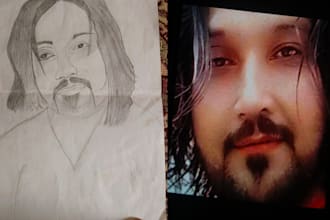 draw a realistic hand drawn pencil portrait from your photo