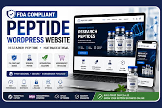 build peptide website, research peptide, fda compliant, nutraceutical website