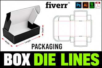 create box packaging dieline product 3d mockup cut lines template label diecut