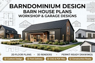 design barndominium barn house, workshop, and building plans