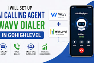 set up ai calling agent wavv dialer in gohighlevel