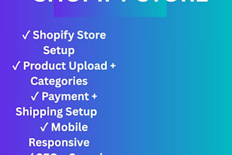 setup shopify store product listing and theme design