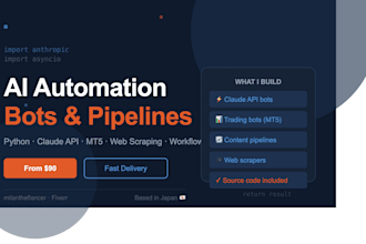 build an ai automation bot or pipeline using python and claude API