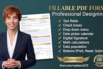 create fillable and redesign fillable PDF forms editable PDF from word or excel