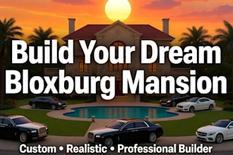 build luxury bloxburg house, modern mansion or custom build