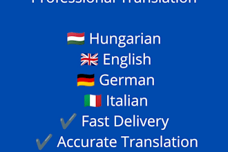 translate between hungarian, english, german and italian