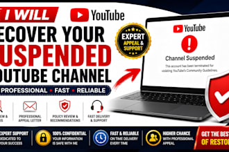 recover your suspended youtube channel professionally