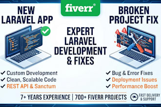 develop and fix laravel web application with rest api
