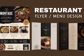 design restaurant menu, food menu, brochure, and food flyer design in indesign