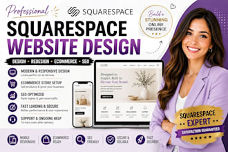 design squarespace website, squarespace redesign and ecommerce store