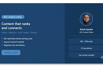 write SEO optimized blog articles for edtech and education brands