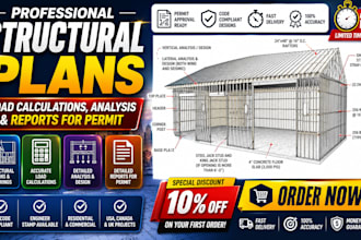 design structural plans, load calculations,  analysis and reports for permit
